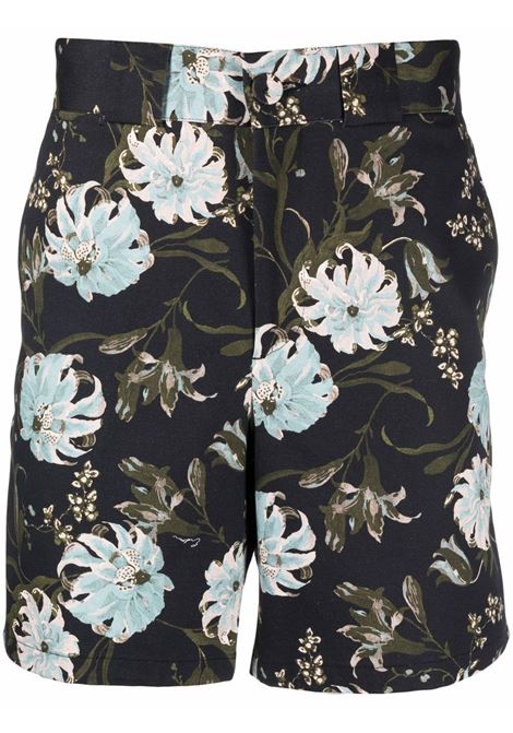 shorts con stampa floreale ERDEM | Shorts | 604MOFG LUCASBLACK/AZURE/OLIVE